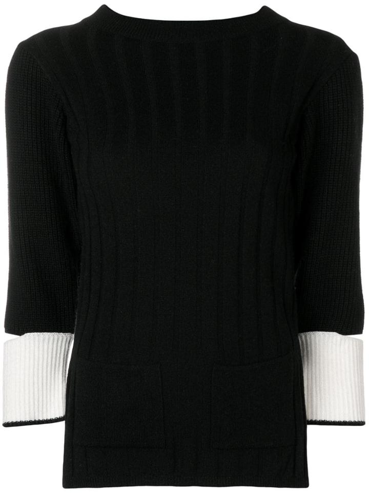 Eudon Choi Cut Out Sleeve Knitted Sweater - Black