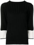 Eudon Choi Cut Out Sleeve Knitted Sweater - Black