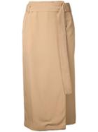 Cityshop - Belted Wrap Skirt - Women - Acetate/cupro - 36, Women's, Brown, Acetate/cupro