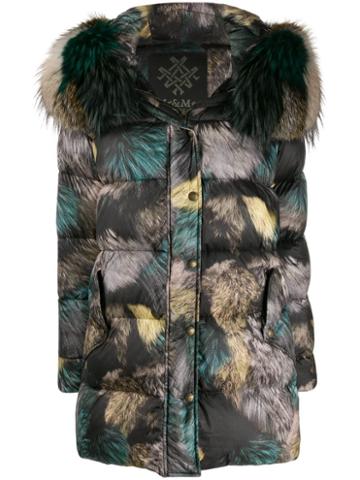 Mr & Mrs Italy Zipped Padded Coat - Black