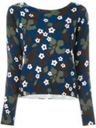 Twin-set Floral Jumper, Women's, Size: Xl, Blue, Viscose/polyamide