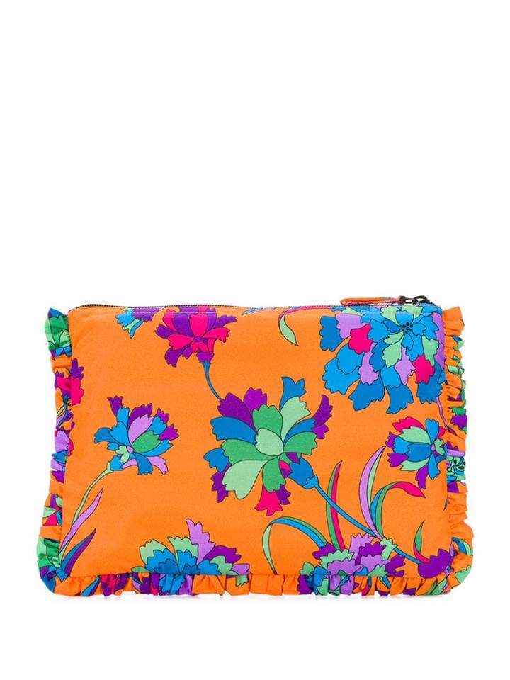 La Doublej Printed Clutch Bag - Orange