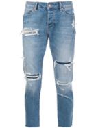 Neuw Distressed Cropped Jeans, Men's, Size: 32, Blue, Cotton/spandex/elastane