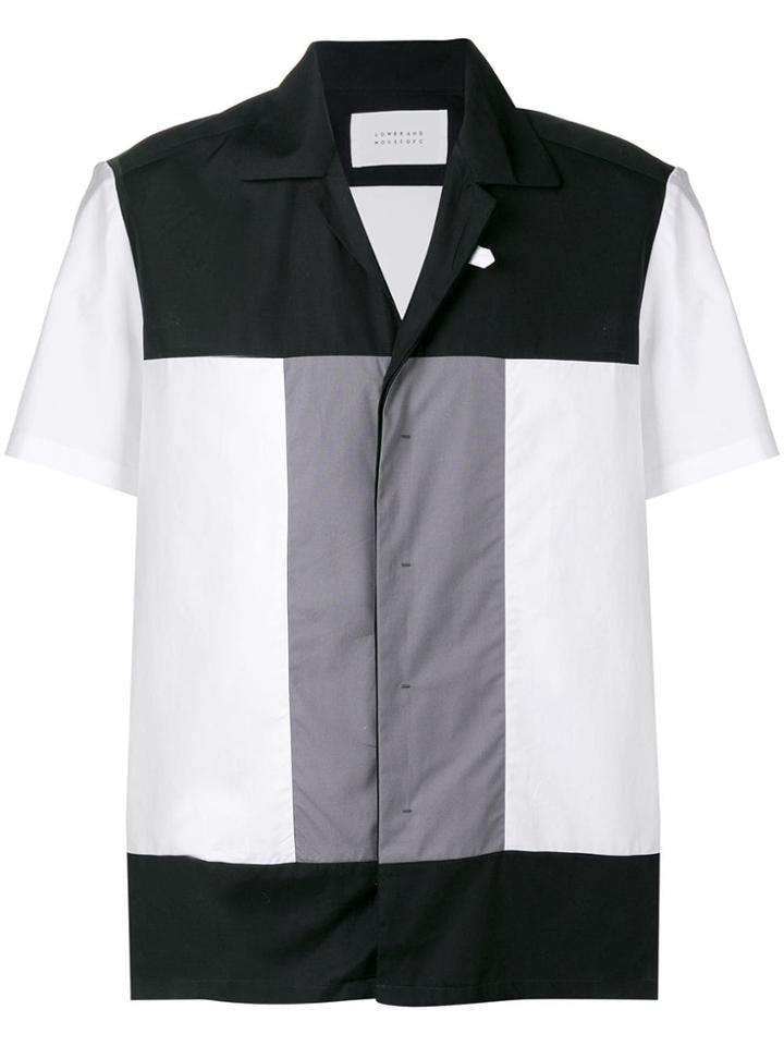 Low Brand Contrasting Panel Slim-fit Shirt - White