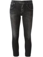 Citizens Of Humanity Cropped Slim Jeans, Women's, Size: 29, Black, Polyurethane/cotton