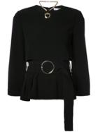Derek Lam 10 Crosby Long Sleeve Belted Top - Black