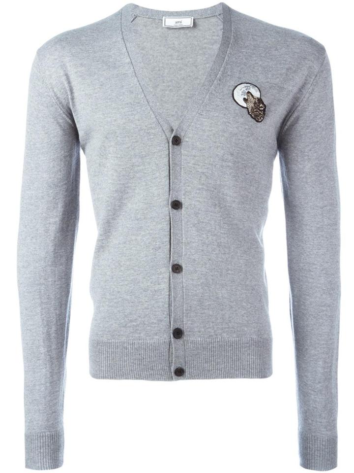 Ami Alexandre Mattiussi Wolf Patch Cardigan - Grey