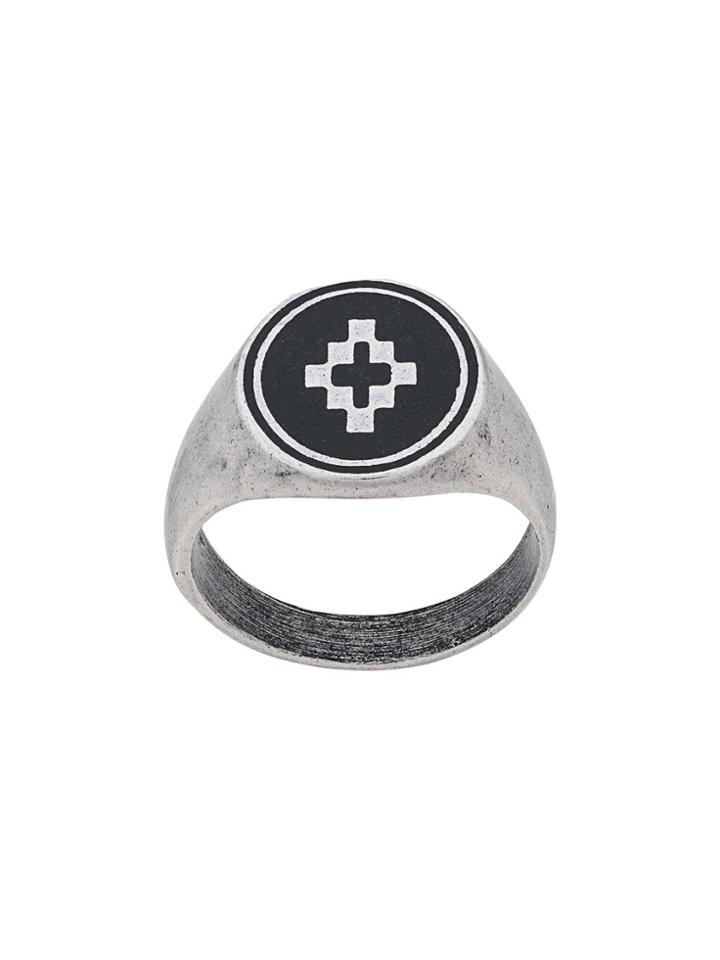 Marcelo Burlon County Of Milan Enamelled Top Ring - Silver