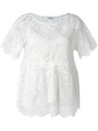 P.a.r.o.s.h. - Embroidered Lace Blouse - Women - Cotton/polyamide/polyester/viscose - Xs, White, Cotton/polyamide/polyester/viscose