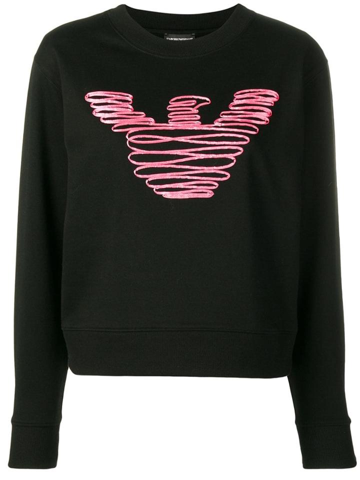 Emporio Armani Scribble Logo Sweatshirt - Black
