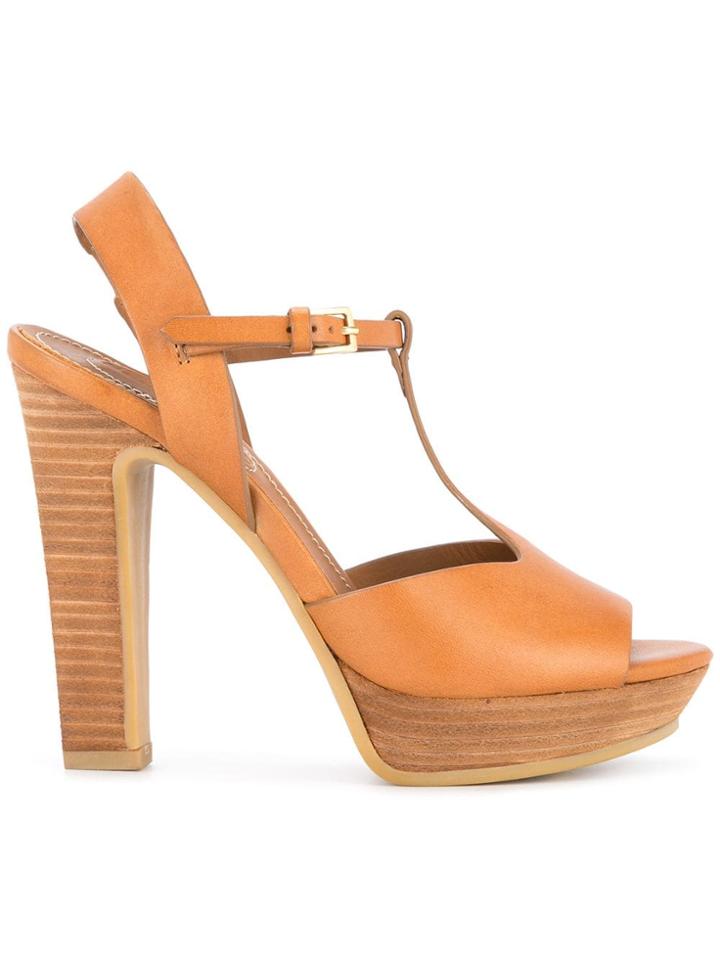 See By Chloé Open Toe High Sandals - Brown