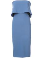 Likely - Ruffled Strapless Midi Dress - Women - Polyester/spandex/elastane/rayon - 4, Blue, Polyester/spandex/elastane/rayon