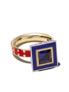 Alice Cicolini 14kt Yellow Gold Memphis Square Stone Ring - Pink &