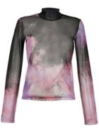 Ssheena Tie-dye Sheer Top - Black