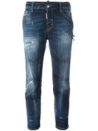 Dsquared2 Cool Girl Cropped Jeans, Size: 48, Blue, Cotton/spandex/elastane