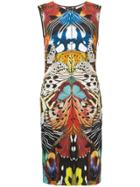 Roberto Cavalli Printed Fitted Dress - White