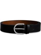 Burberry D-shaped Buckle Grainy Leather Belt - Black