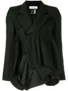 Facetasm Euphoric Pleats Striped Blazer - Black