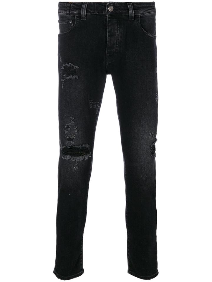 Low Brand Distressed Skinny Jeans - Grey