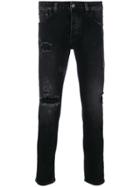 Low Brand Distressed Skinny Jeans - Grey