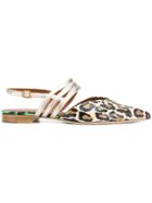 Malone Souliers Leopard Print Mules - Brown