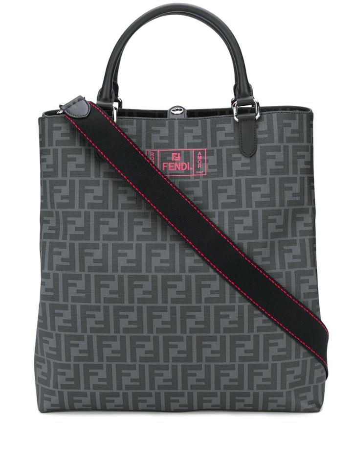 Fendi Ff Logo Shopping Tote - Black