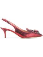 Alberta Ferretti Bow Sling-back Pumps - Red