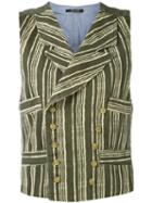Ermanno Gallamini - Striped Waistcoat - Women - Cotton - L, Green, Cotton