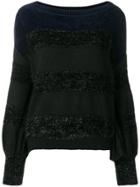 Liu Jo Long-sleeve Striped Sweater - Black