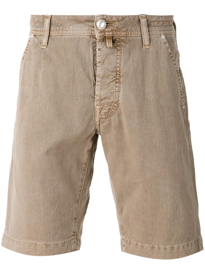 Jacob Cohen Denim Shorts, Men's, Size: 36, Brown, Cotton/linen/flax/spandex/elastane