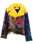 Marques'almeida Splatter Effect Biker Jacket, Women's, Size: Xs, Lamb Skin/acetate/cupro/calf Hair