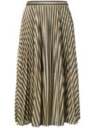 Philosophy Di Lorenzo Serafini Lamé Pleated Midi Skirt - Gold