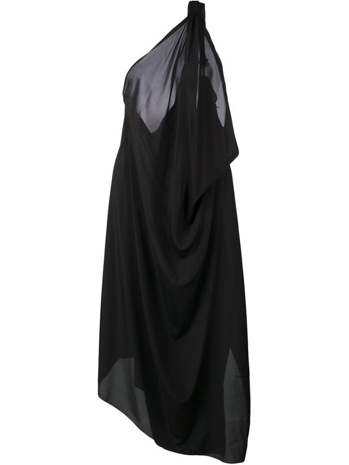 Lost & Found Ria Dunn Long Draped Dress, Women's, Size: L, Black, Silk/spandex/elastane
