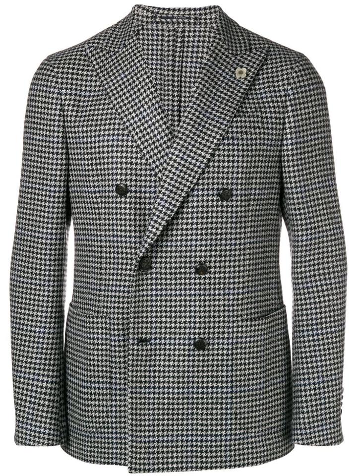 Lardini Patterned Blazer - Black