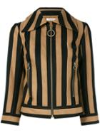 Nina Ricci - Striped Zipped Jacket - Women - Silk/cotton - 38, Black, Silk/cotton