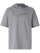 Nike - City Short Sleeve Running Hoodie - Men - Cotton/polyester - Xl, Grey, Cotton/polyester