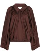 Lemaire Boxy-fit Pleated Blouse - Pink & Purple
