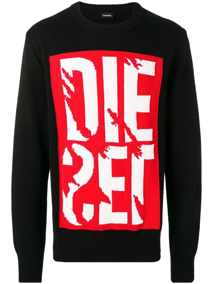 Diesel Logo Knit Sweater - Black