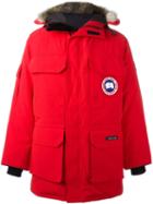 Canada Goose Zipped Parka Coat, Men's, Size: Small, Red, Cotton/feather Down/nylon/coyote Fur