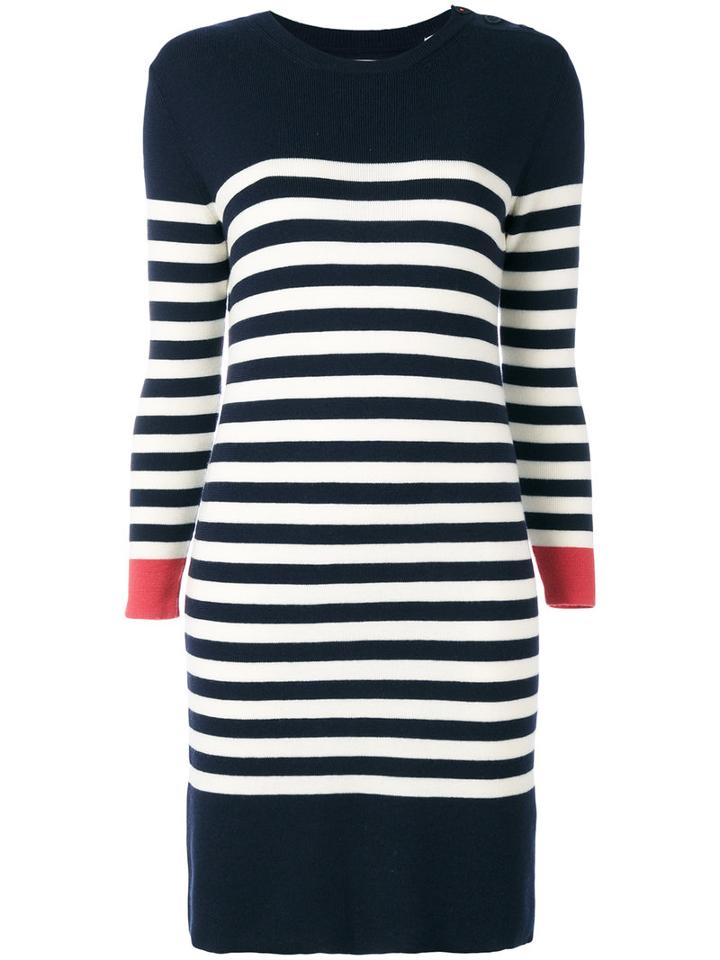 Chinti And Parker - Knitted Breton Striped Dress - Women - Merino - L, Blue, Merino