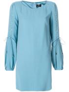 Elisabetta Franchi Lace-up Sleeve Dress - Blue