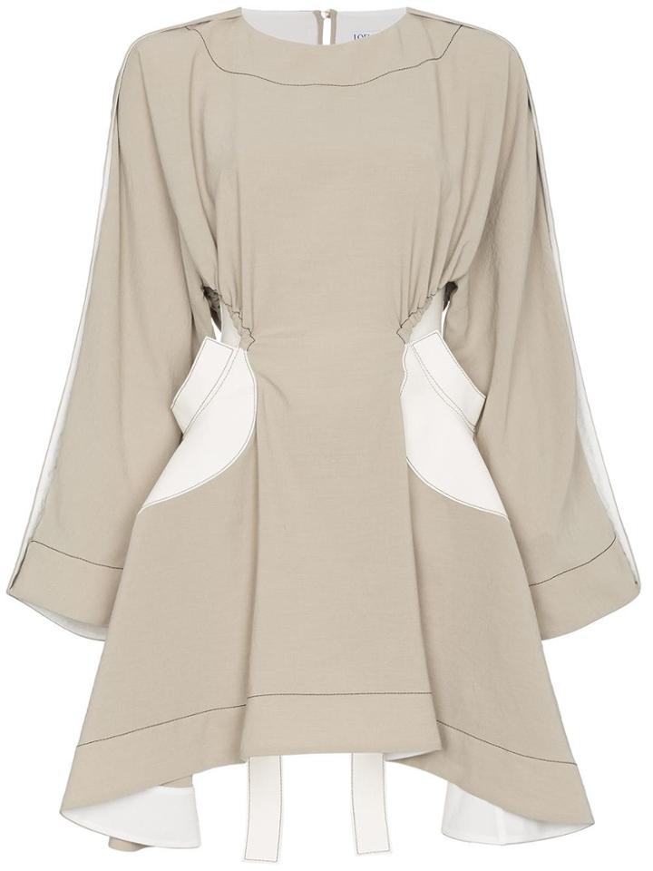Loewe Cut Out Leather Insert Top - Neutrals