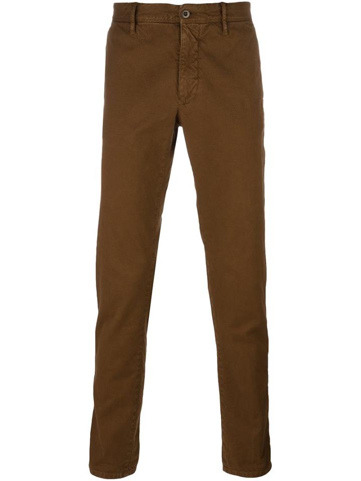 Incotex Chino Trousers, Men's, Size: 36, Brown, Cotton/spandex/elastane