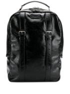 Saint Laurent Buckle Detailed Backpack - Black