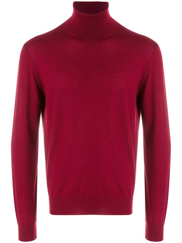 Canali Roll Neck Sweatshirt - Red