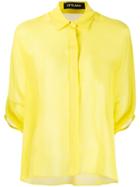 Styland Short-sleeve Fitted Shirt - Yellow