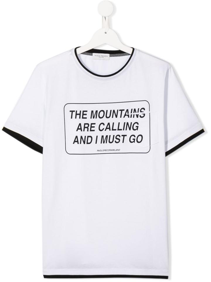 Paolo Pecora Kids Teen Motif-print Short-sleeved T-shirt - White