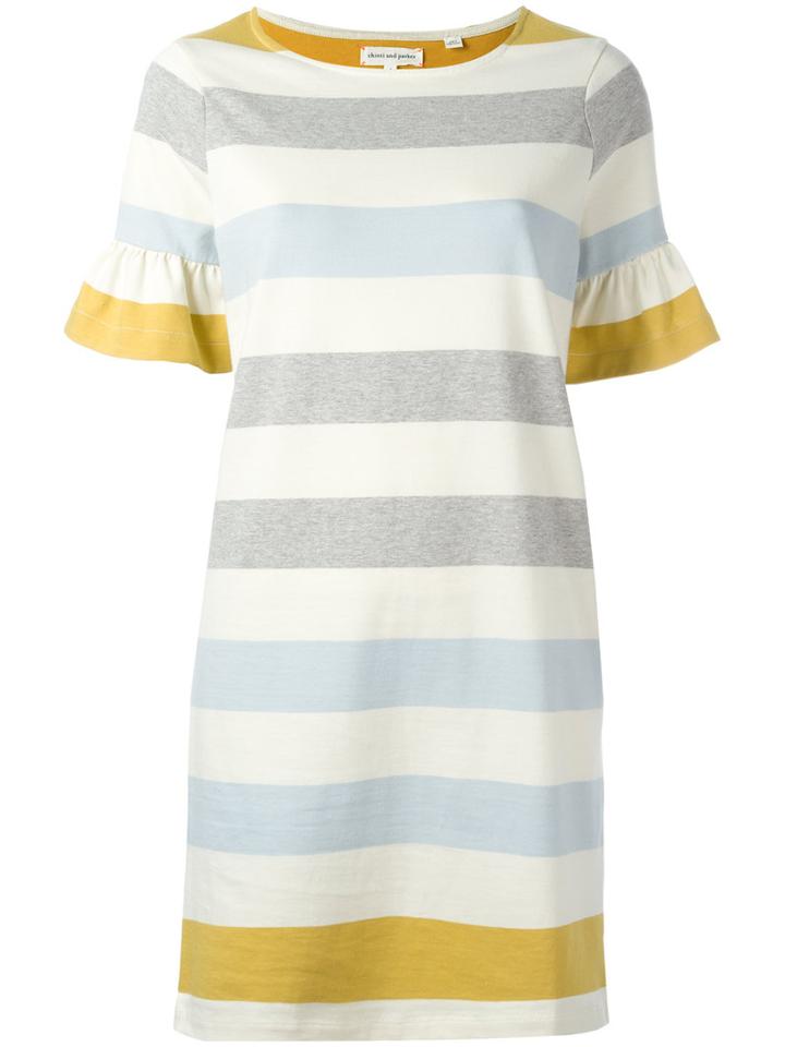 Chinti And Parker Flared Sleeve Shift Dress, Women's, Size: Xs, Cotton