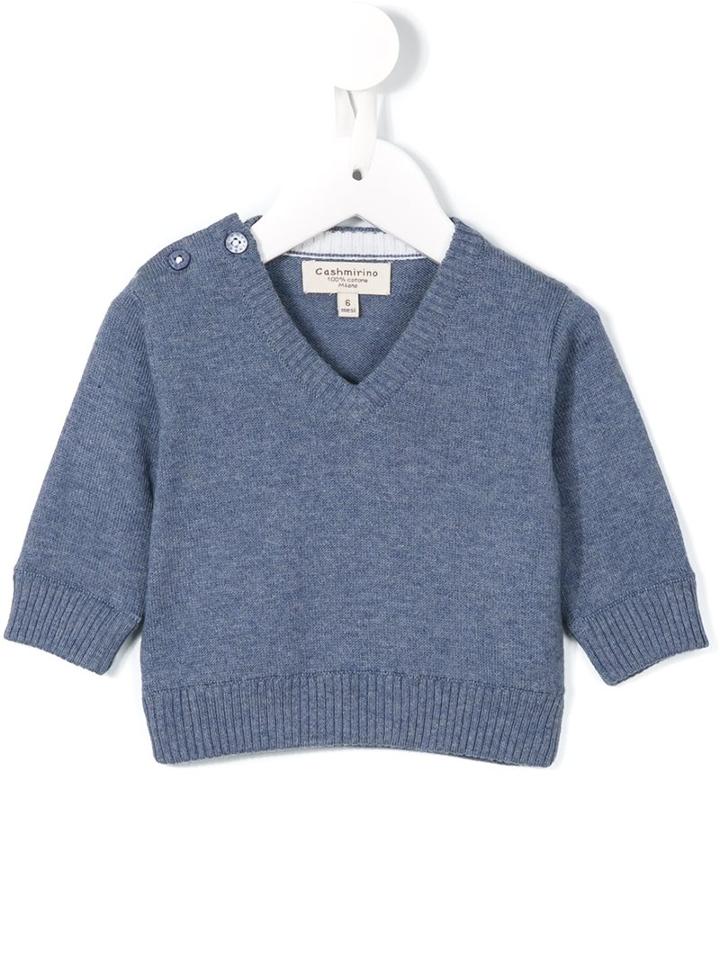 Cashmirino V-neck Jumper, Toddler Boy's, Size: 18 Mth, Blue