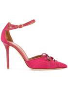 Malone Souliers By Roy Luwolt Bow Detail Ankle Strap Pumps - Red